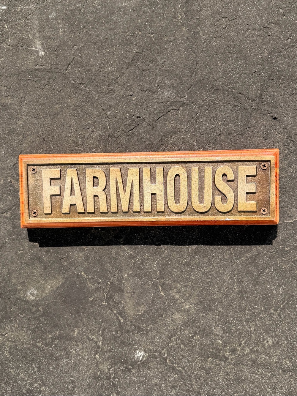 Vintage Farmhouse Sign - Wood and Aged Brass Finish